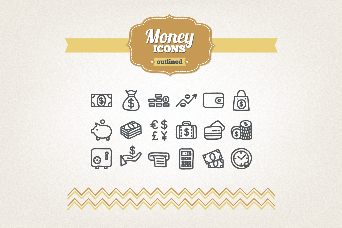 Hand Drawn Money Icons example image 1