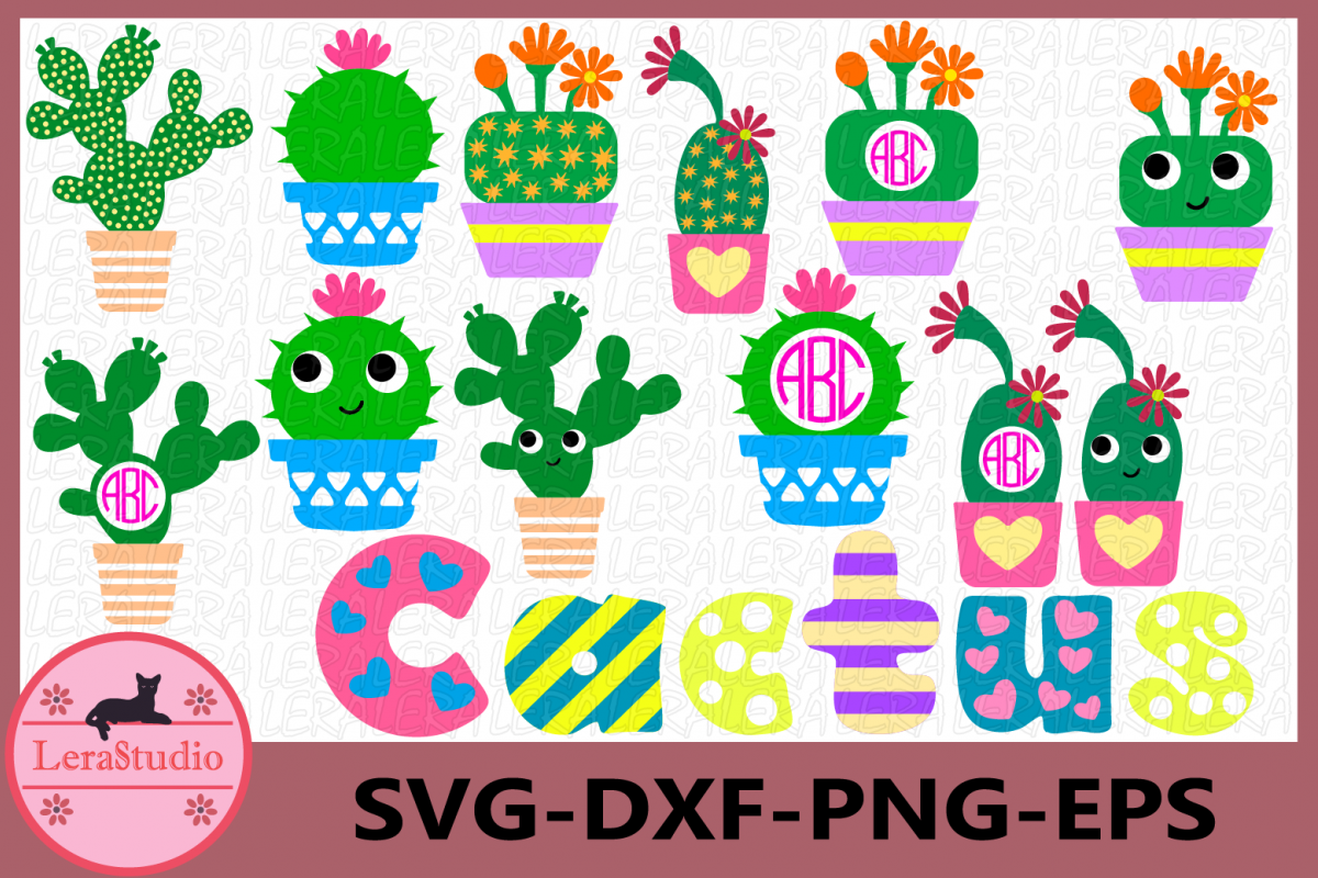 Cactus clip art, Cactus SVG, Digital Cutting Files, Summer example image 1