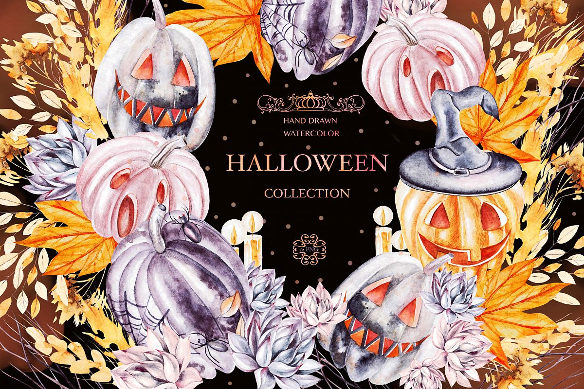 Watercolor Halloween collection example image 1