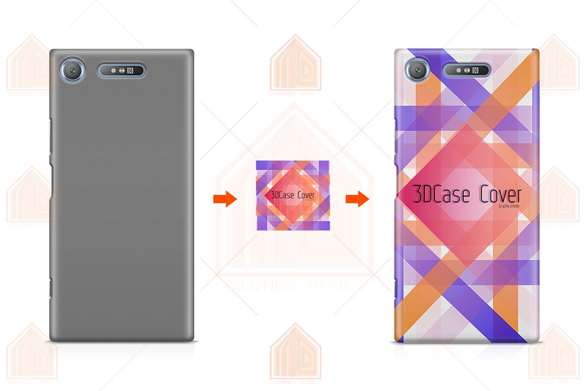 Sony Xperia XZ 1 3D Case Design Mockup Back View example image 1
