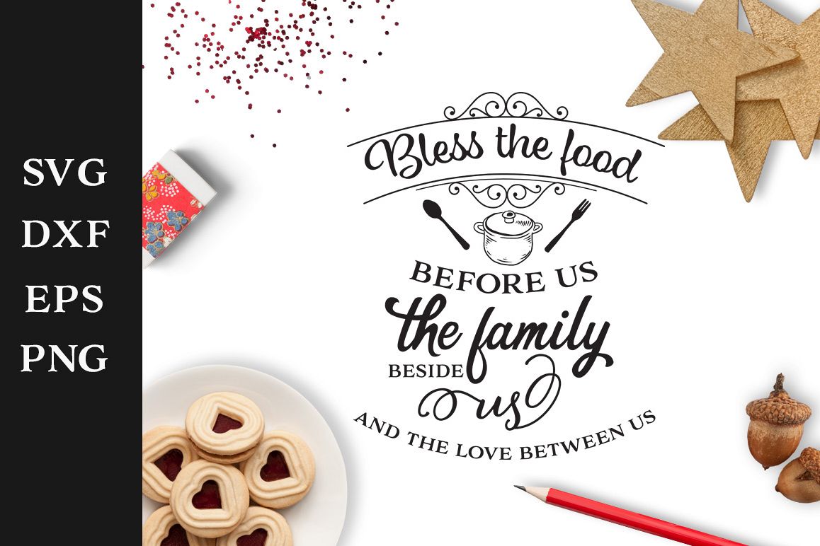 Download Bless the Food Thanksgiving SVG Cut File