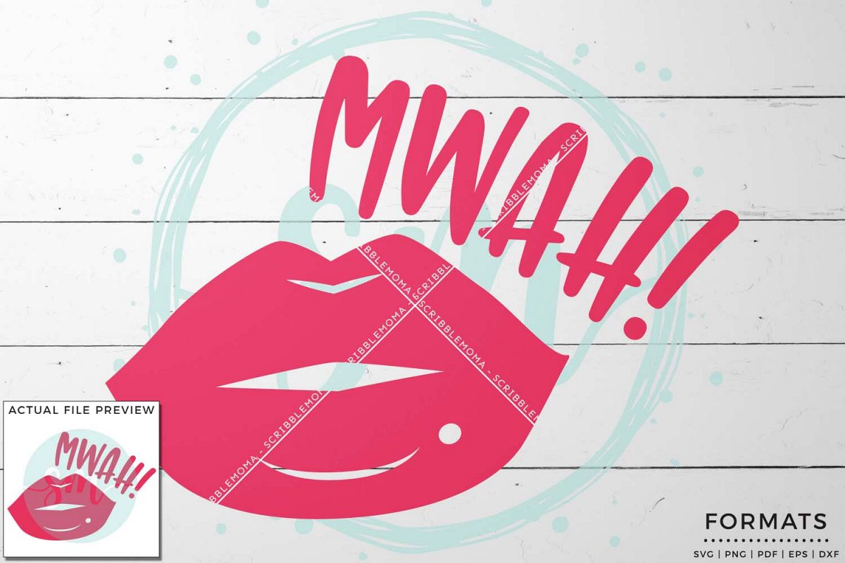 Valentine Lips Valentine SVG example image 1