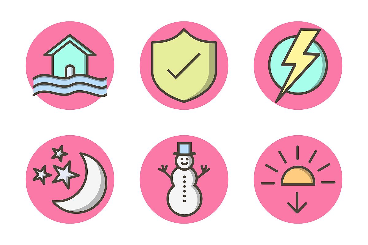 Set Of Weather And Season Icons example image 1