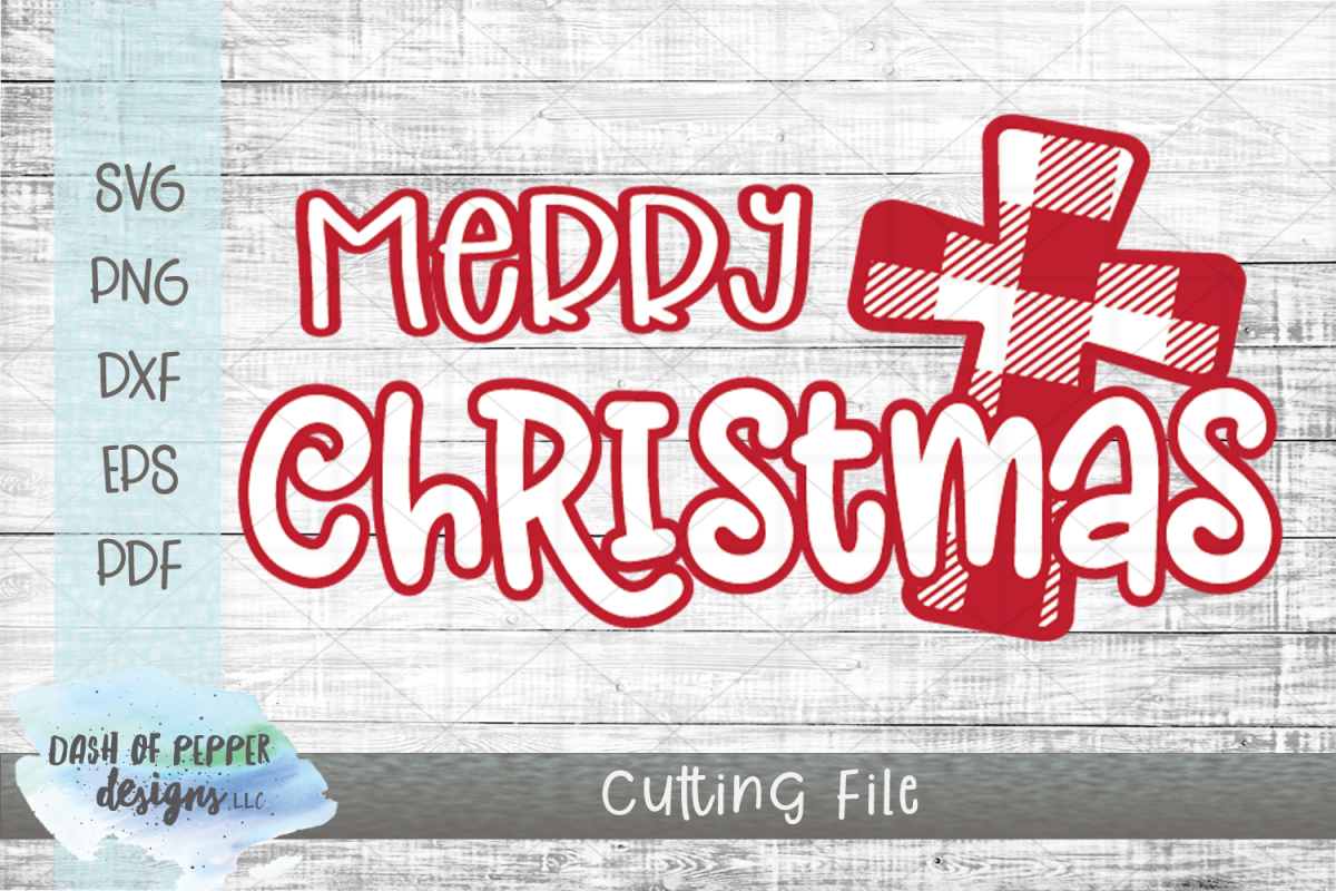 Merry Christmas Plaid Cross SVG - A Christmas SVG example image 1