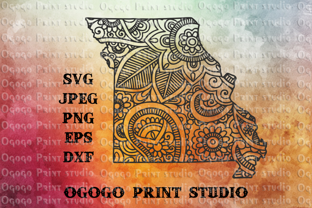 Missouri SVG, Zentangle SVG, Travel svg, Mandala svg example image 1