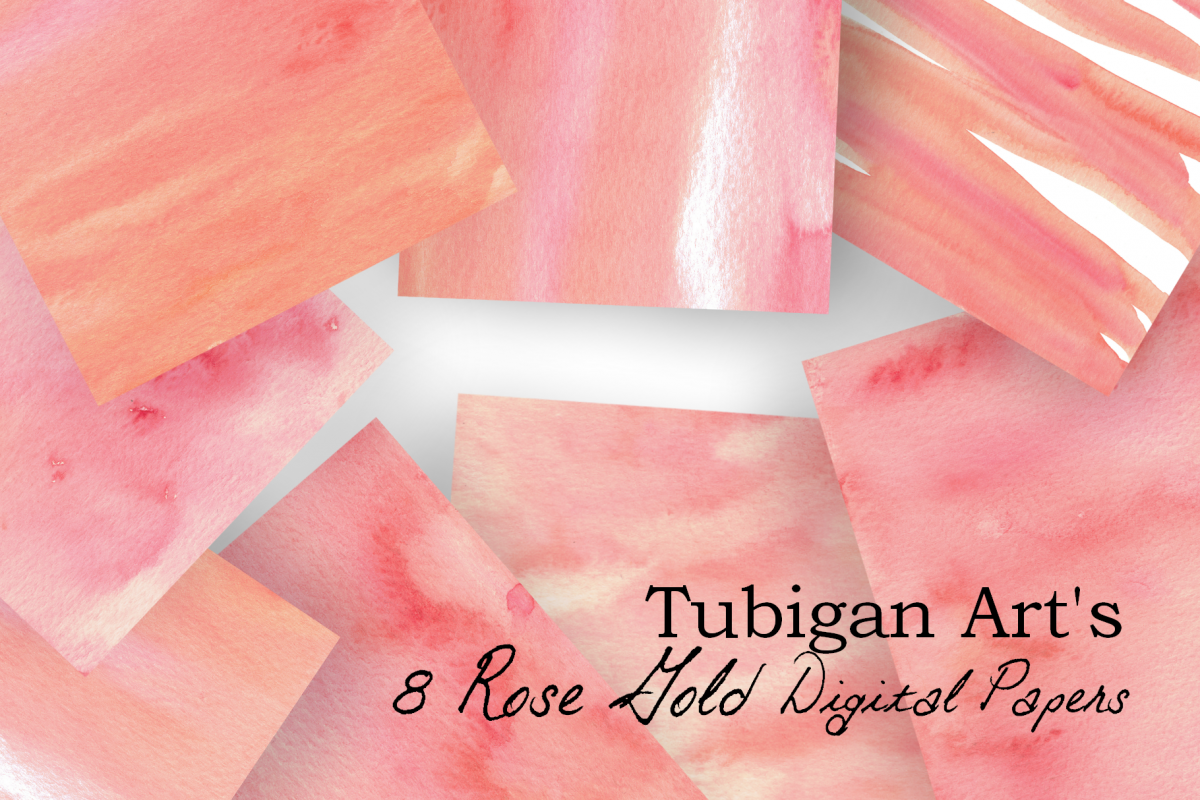 8 Rosy Watercolor Digital Paper / Textures example image 1