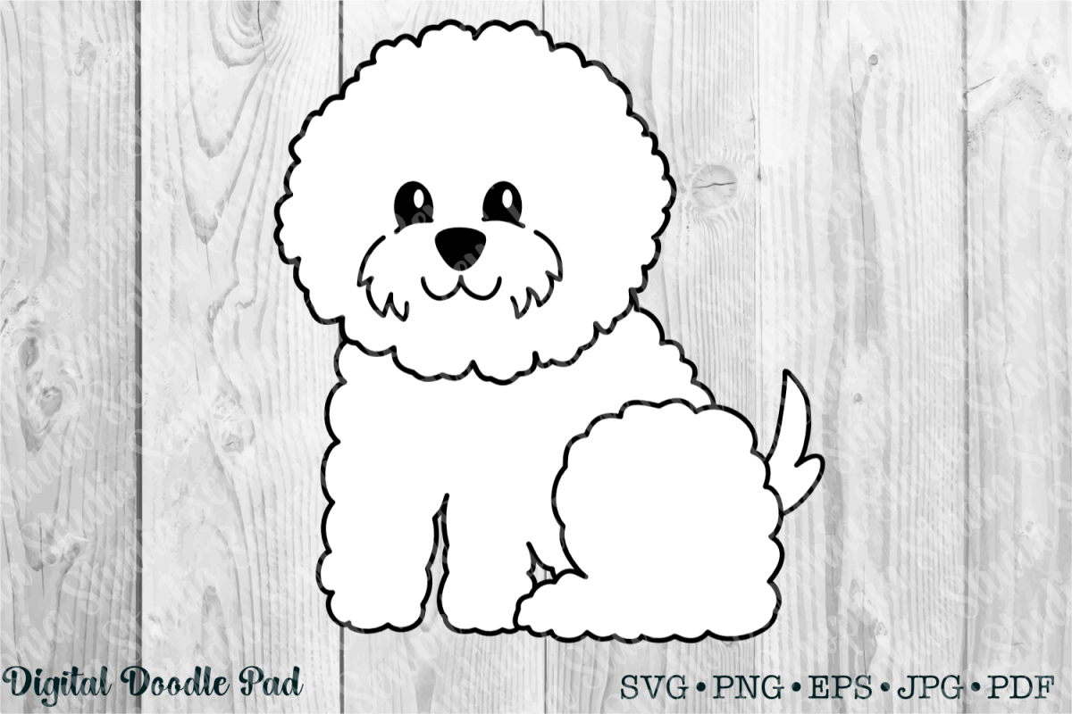 Cute Bichon 02 by Digital Doodle Pad example image 1