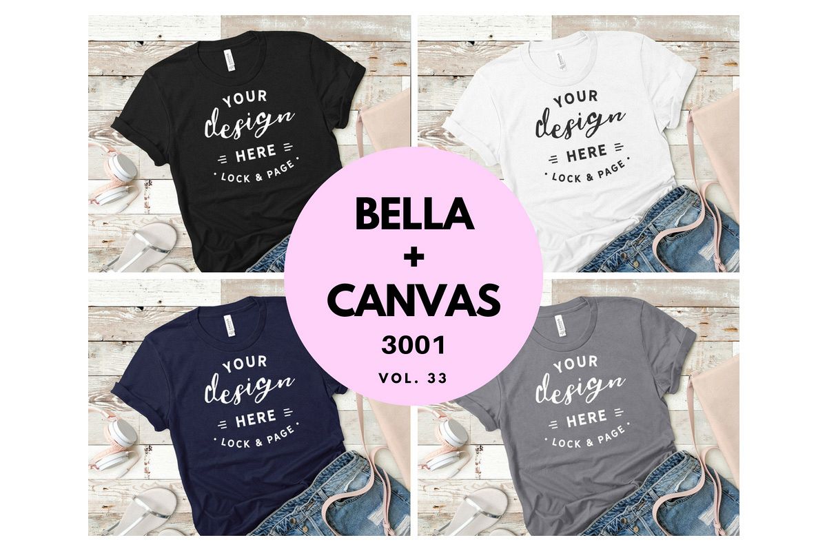 Download T Shirt Mockup Bundle Bella Canvas 3001 T-Shirt Bundle