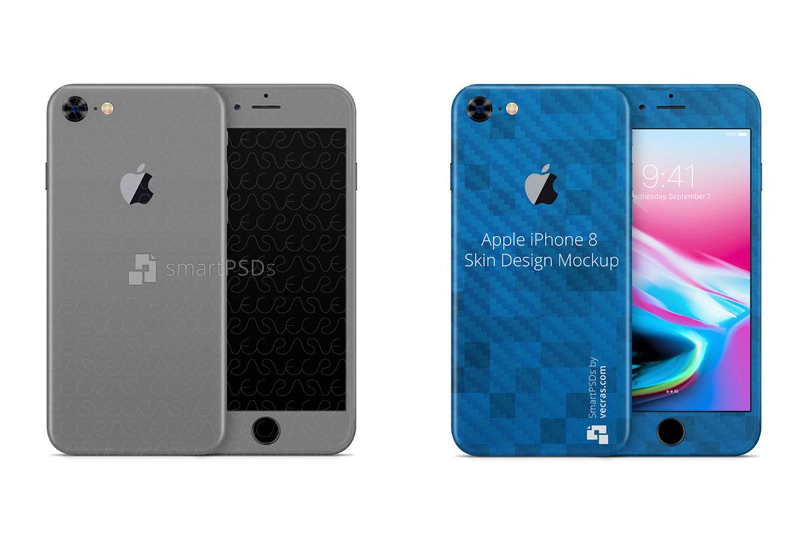 Apple iPhone 8 Vinyl Skin Design Mockup 2017 example image 1