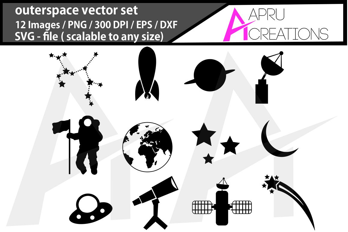 outerspace svg/ universe silhouette example image 1