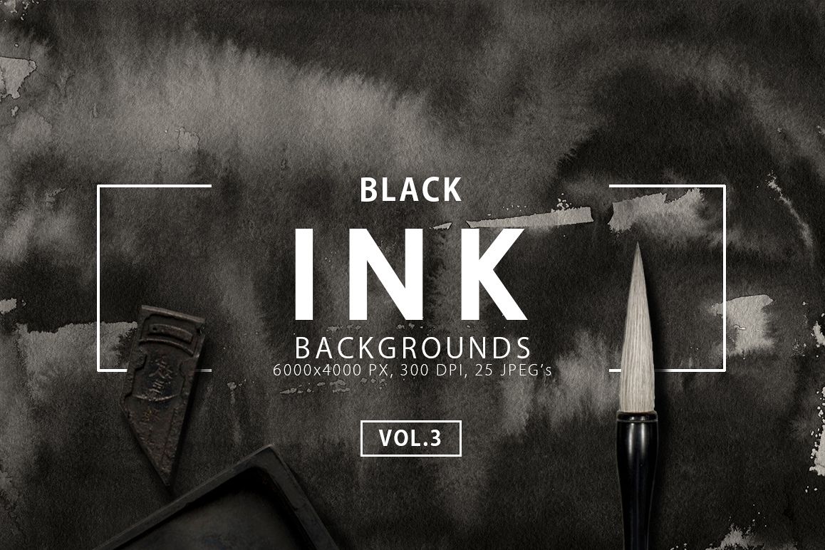 Black Ink Backgrounds Vol.3 example image 1