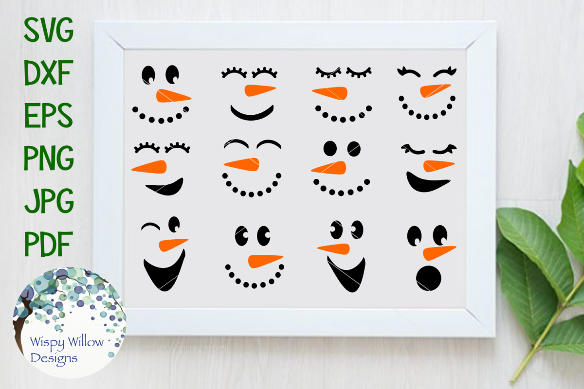 Winter Snowman Faces Bundle example image 1
