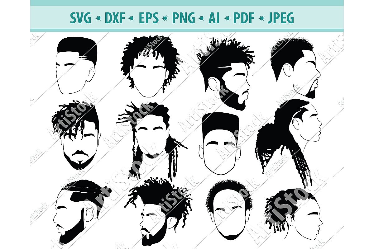 Afro Hairstyles Svg Black Man Svg Dreadlocks Dxf Png Eps