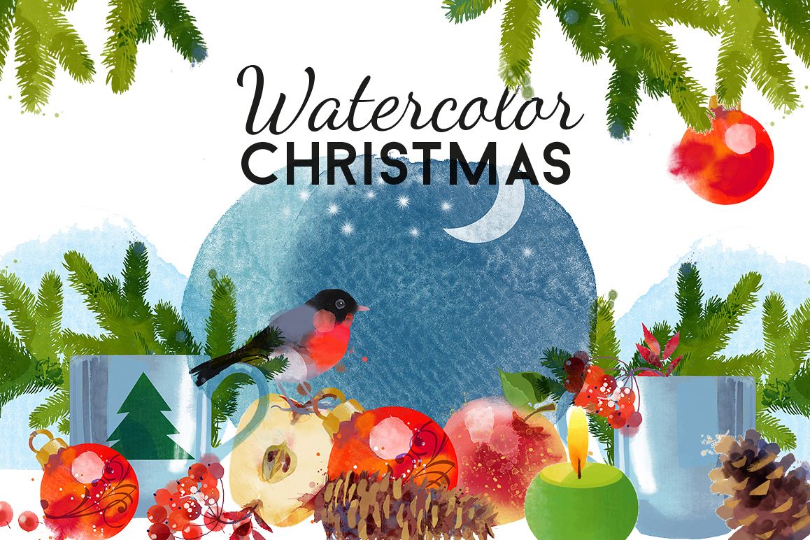 Watercolor Christmas example image 1