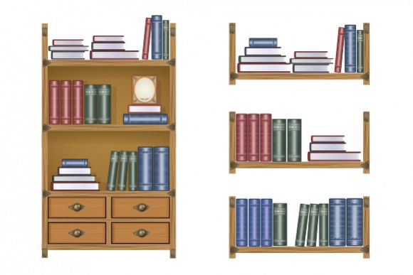 Bookcase vector illustration example image 1