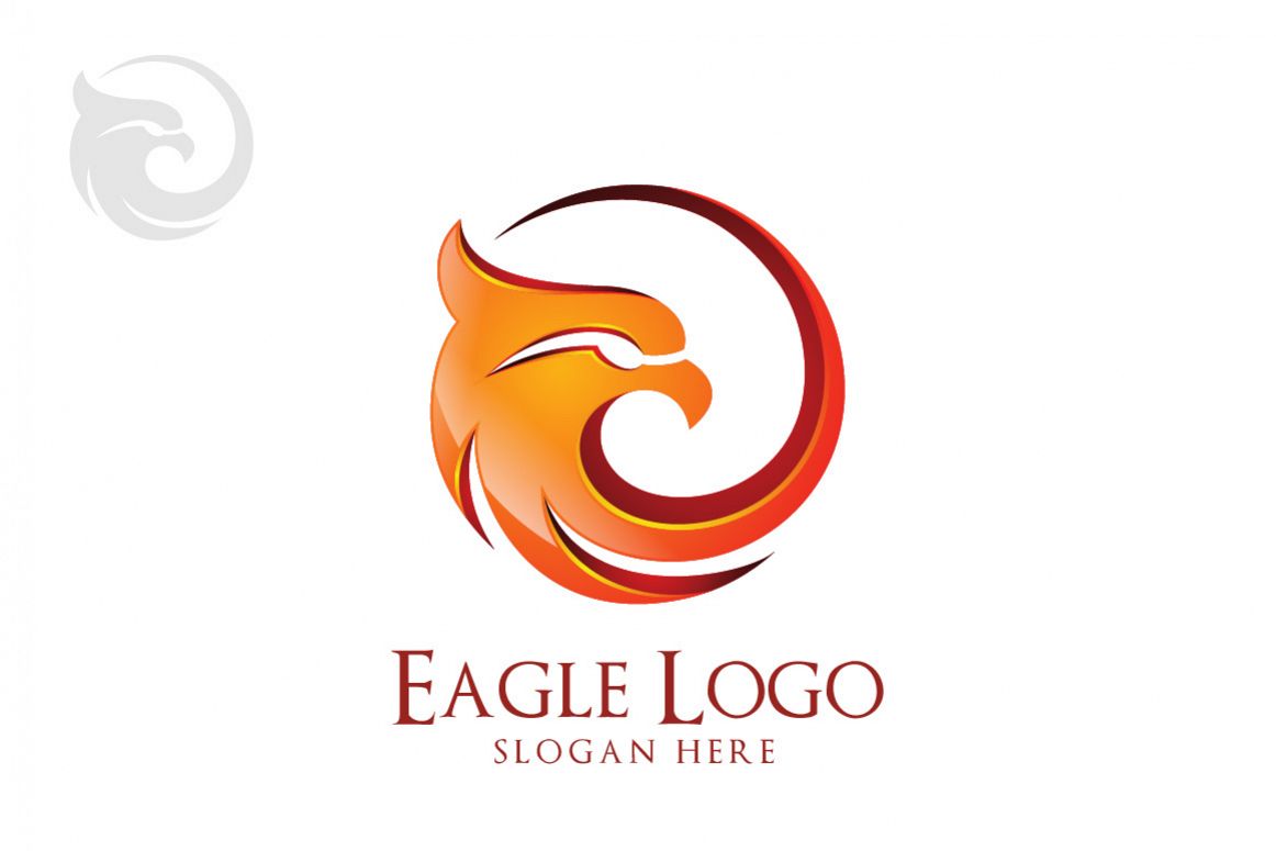 Eagle logo in circle, hawk , phoenix example image 1