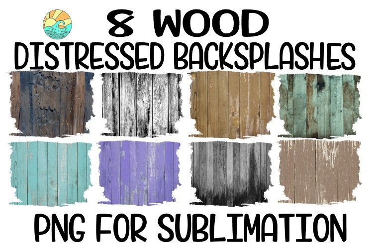 Wood Sublimation Background PNG Bundle-8 Elements example image 1