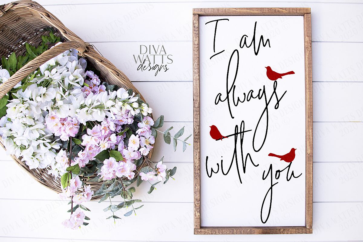I am always with you - Red Cardinal - Grief Loss SVG DXF JPG example image 1