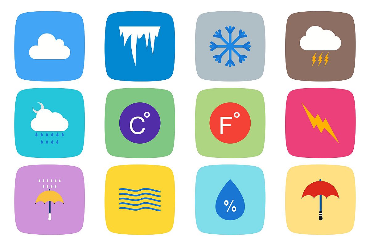 Set Of Weather And Season Icons example image 1