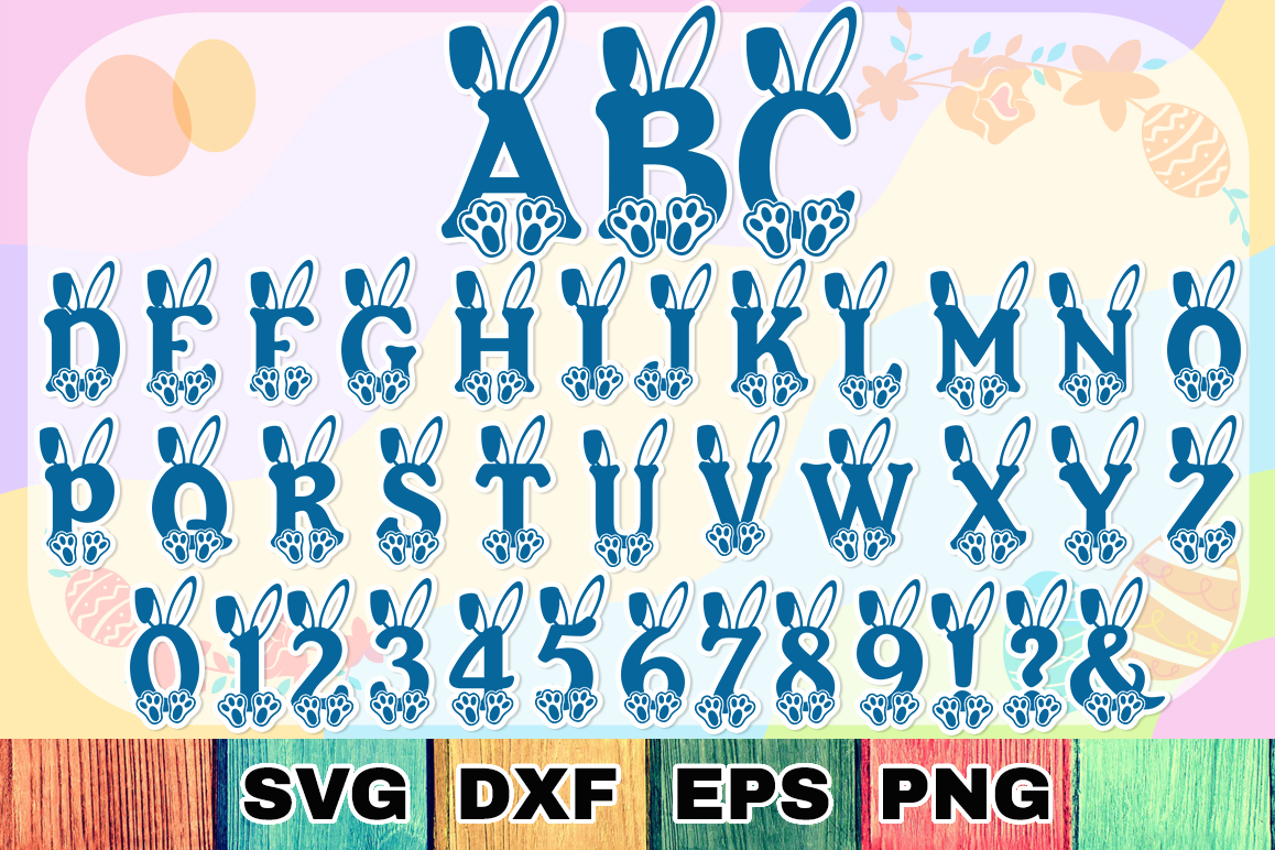 Bunny Hop - Cute Easter Alphabet with A-Z Letters & Numbers example image 1