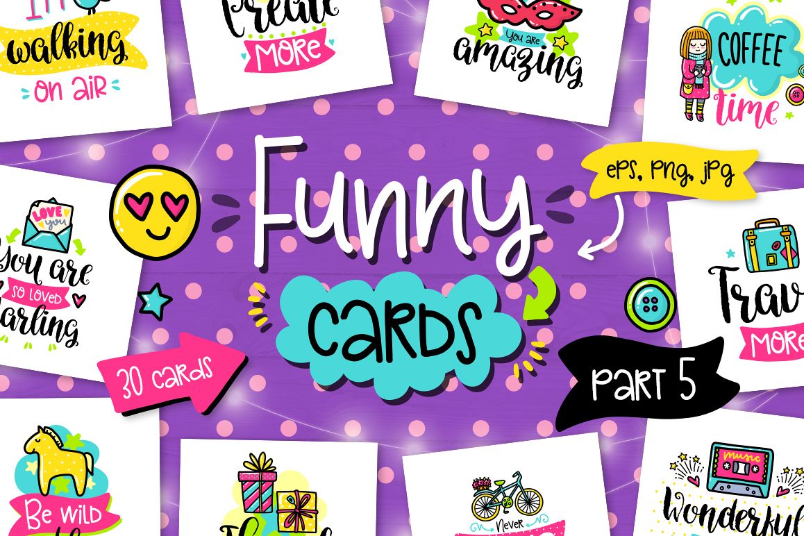 30 Funny Color Cards with Quote example image 1