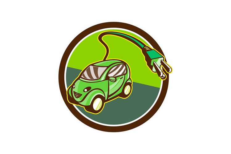 Plug-in Hybrid Electric Vehicle Circle Retro example image 1