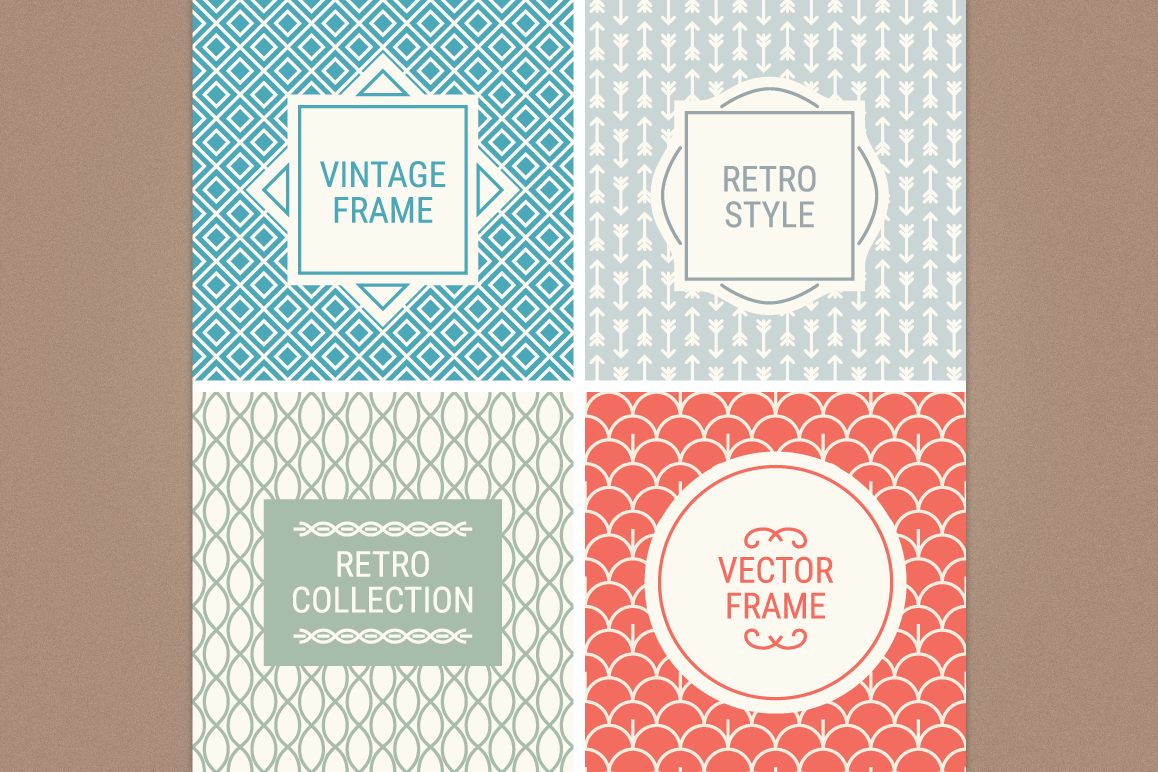 Mono Line Frames and Patterns - Set 4 example image 1