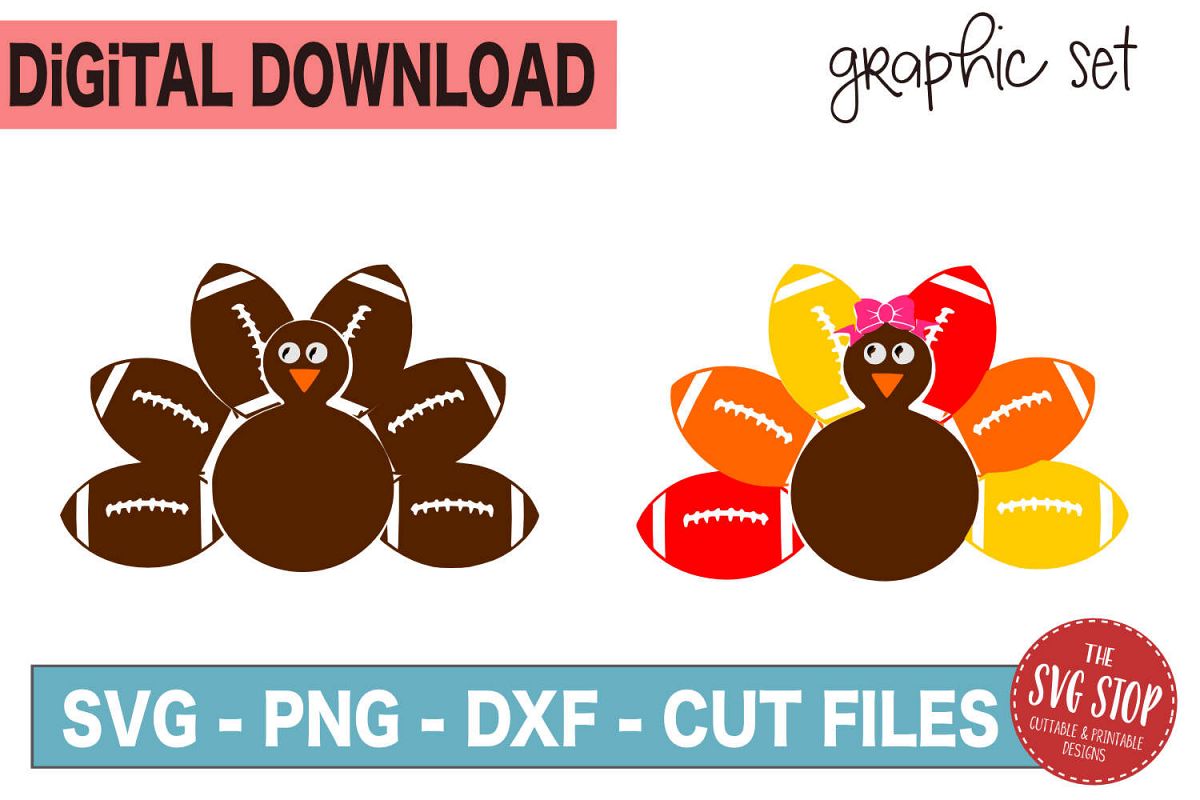 Football Turkey Monogram Frames - SVG, PNG, DXF example image 1