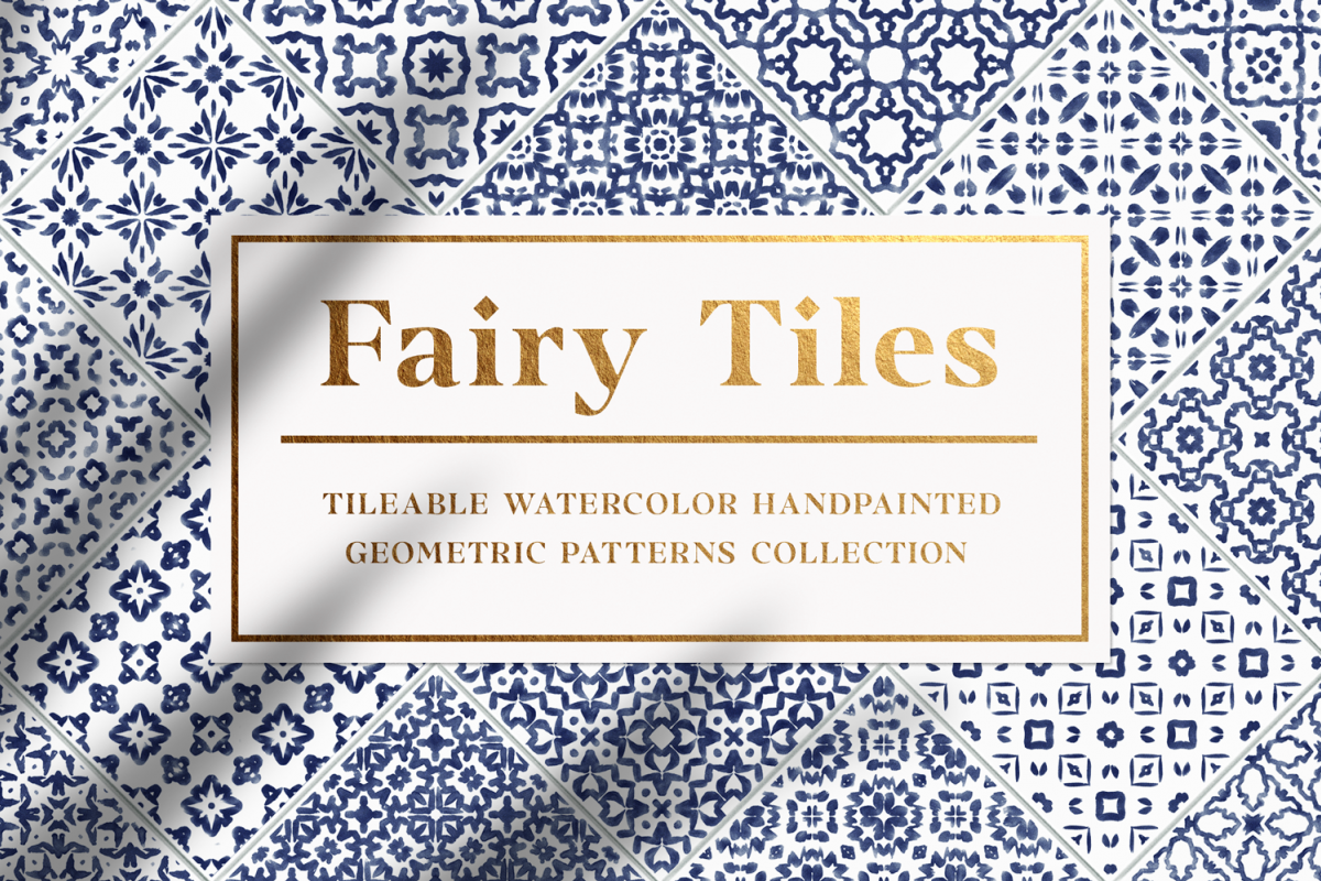 30 Geometric Watercolor Patterns example image 1