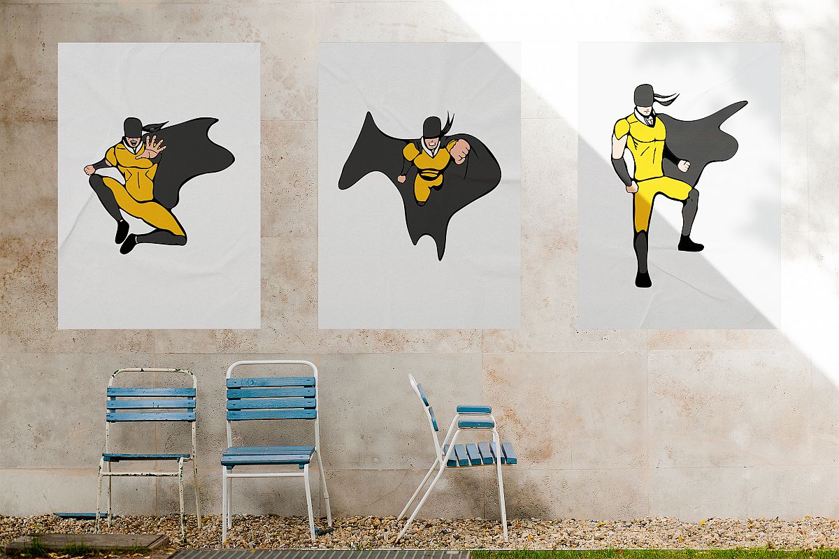 Superhero models in various poses. example image 1