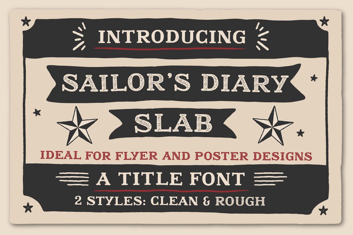 Sailors Diary Title Slab Tattoo Style Font example image 1