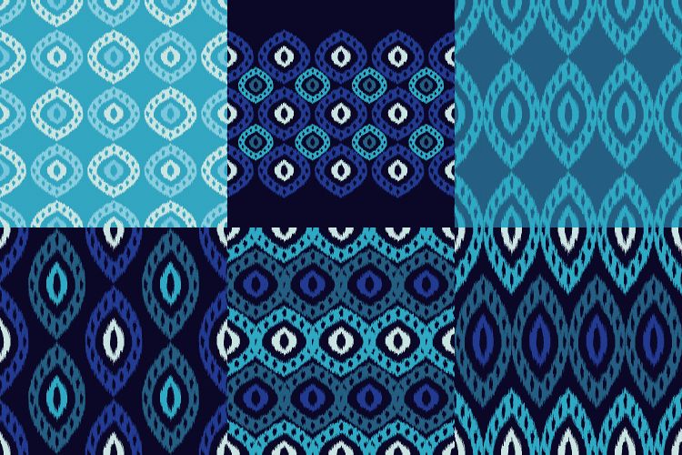 Set of 6 Ethnic boho seamless pattern. example image 1