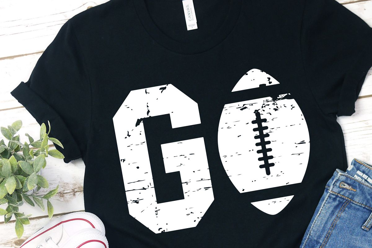 Grunge Distressed Go American Football SVG Bundle example image 1