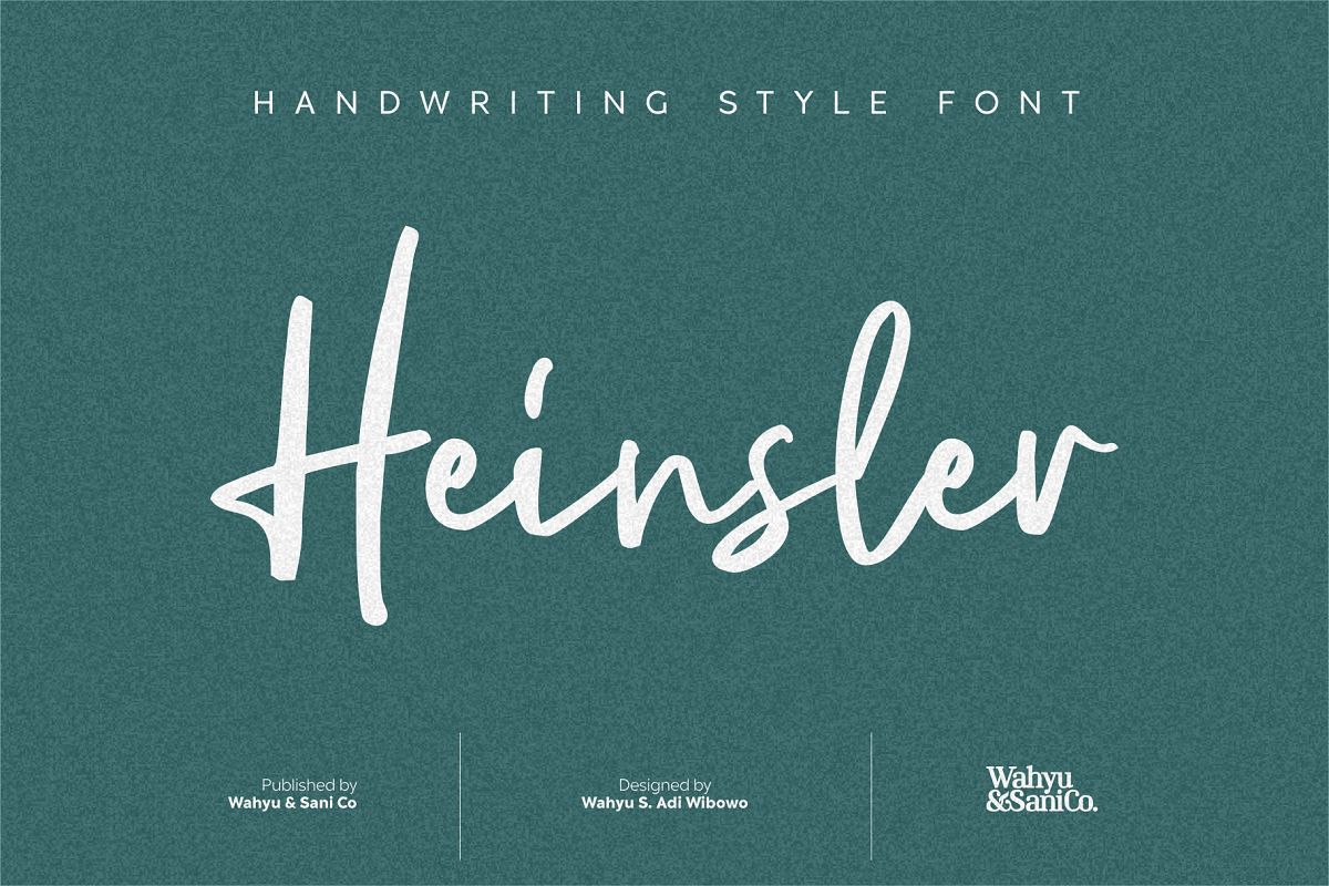 Heinsler | Handwriting Style Font example image 1