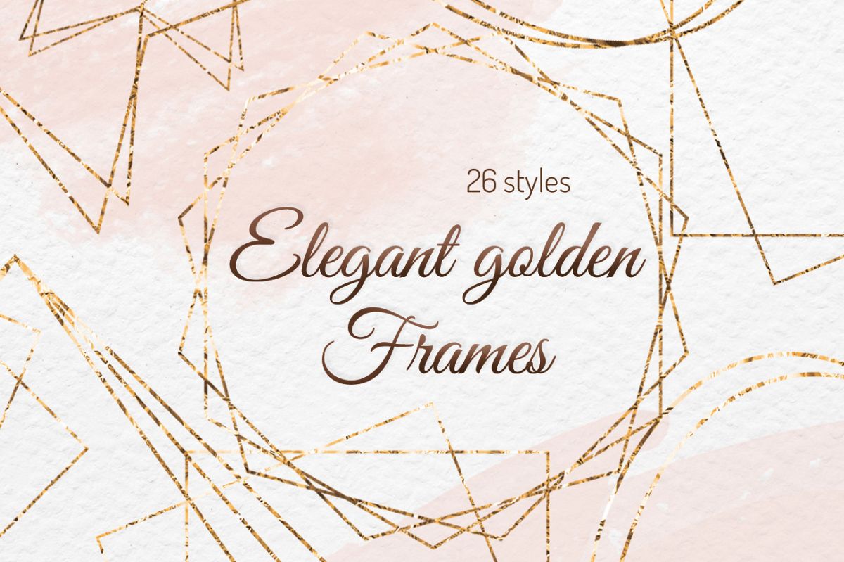 Gold frames clipart Digital frame Invitation decor example image 1