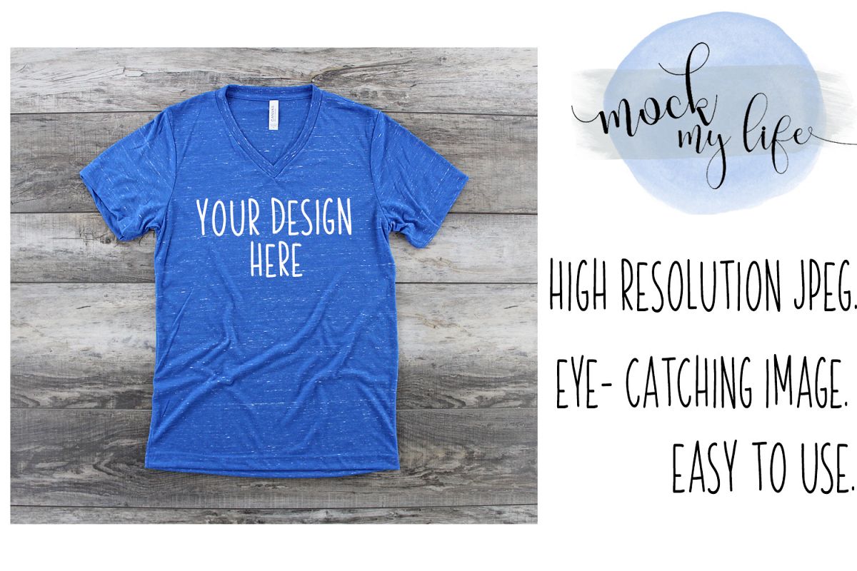 Bella Canvas Mockup / Plain Shirt Mock up / Royal Marble example image 1