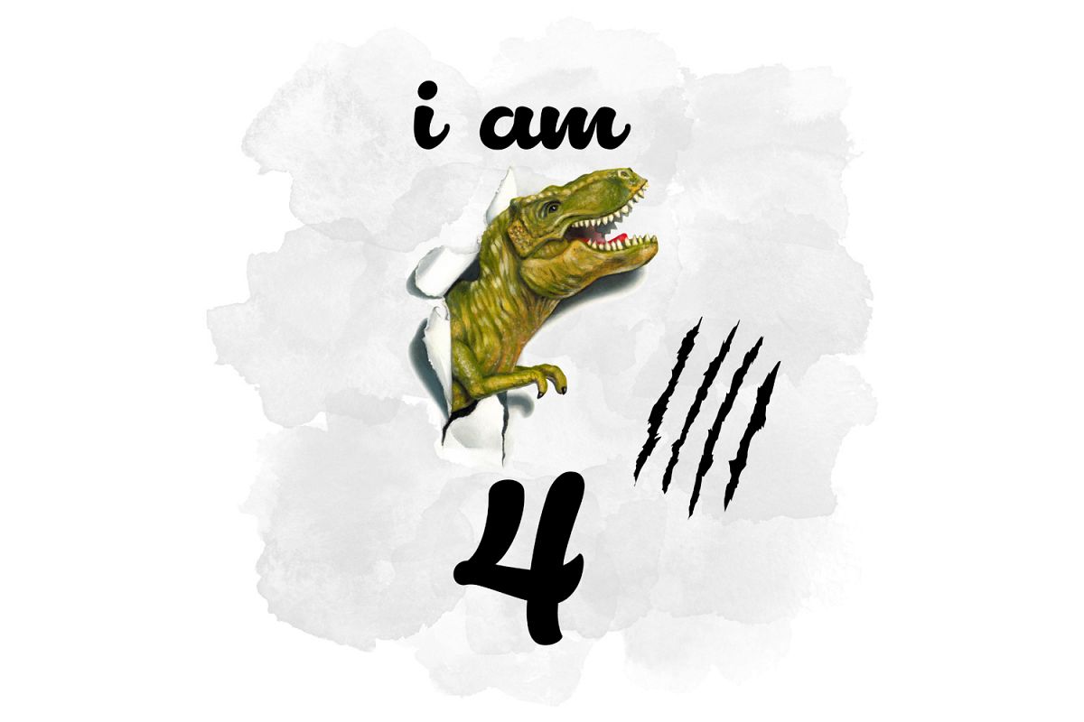 4 Year Old Watercolor Design example image 1