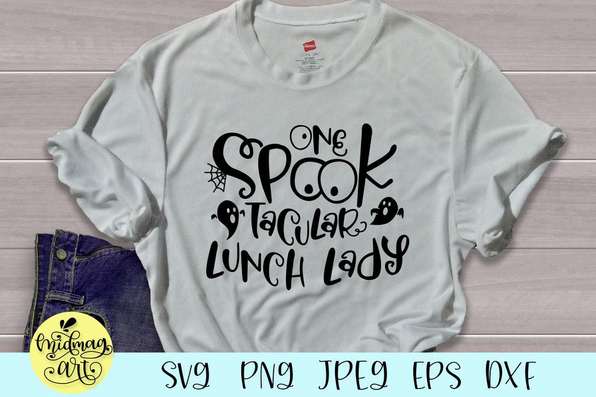 One spooktacular lunch lady svg, lunch lady halloween svg example image 1