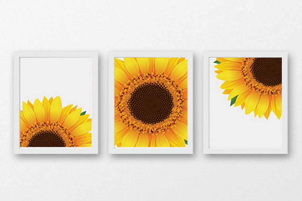 Sunflower Decor, Sunflower Wall Art, Yellow Wall Art example image 1