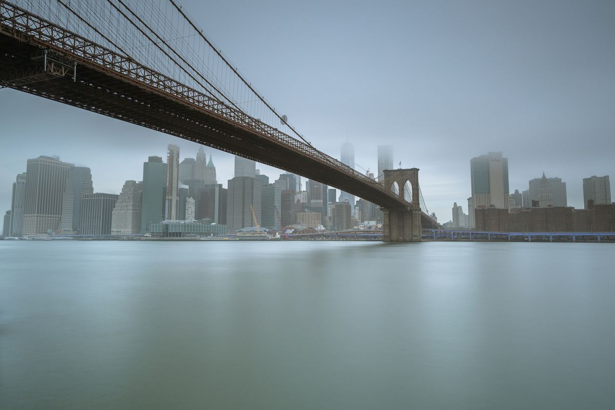 Financial District and Brooklyn bridge from East River example image 1