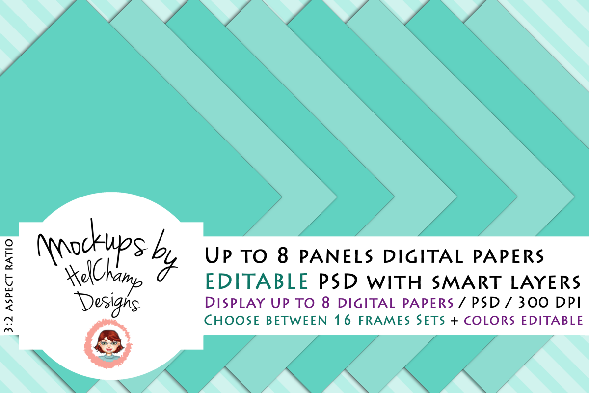 1 to 8 Panels Mockup for Digital Papers - M03 example image 1