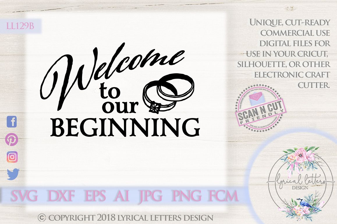 Welcome To Our Beginning Weddding SVG DXF Cut File LL1 example image 1