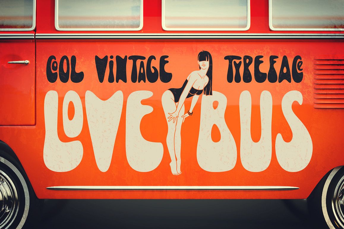 Lovebus font + graphics example image 1