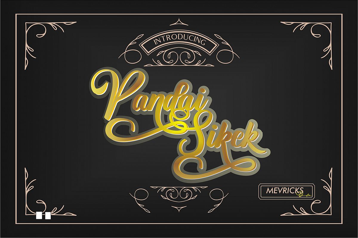 Pandai Sikek Script Font example image 1