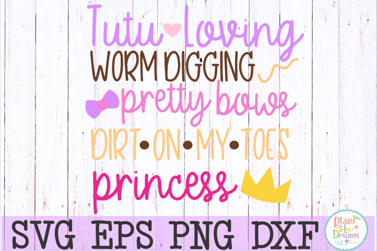 Tutu and worms saying SVG DXF EPS PNG JPEG - cutting file example image 1