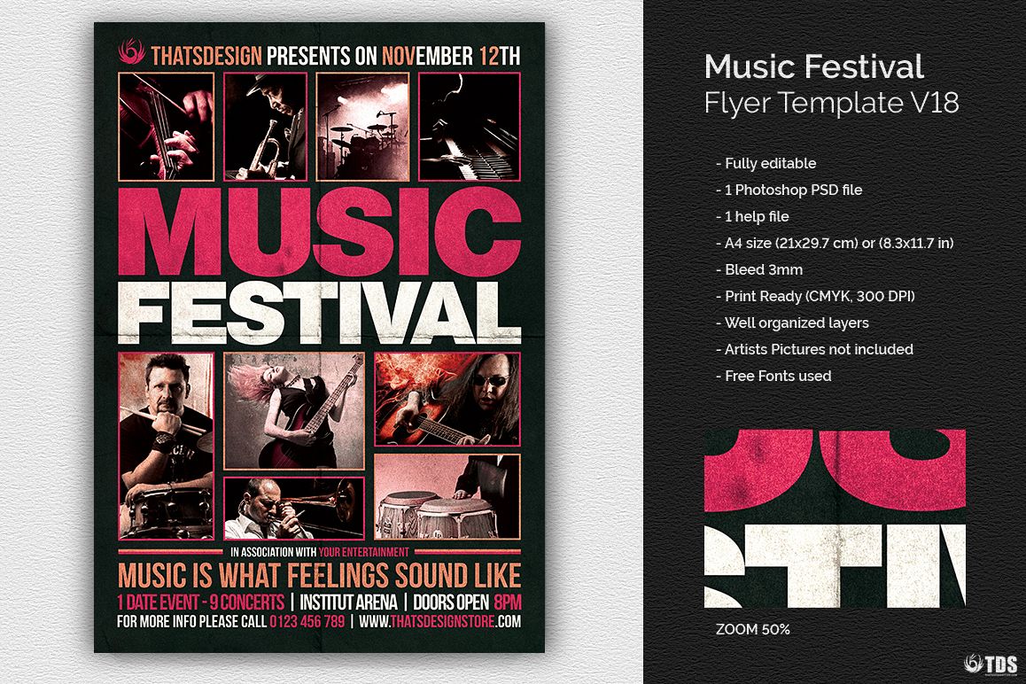 Music Festival Flyer Template V18 example image 1