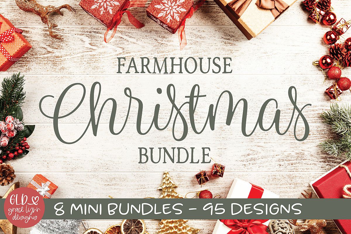 Farmhouse Christmas Bundle - 95 Christmas Designs example image 1