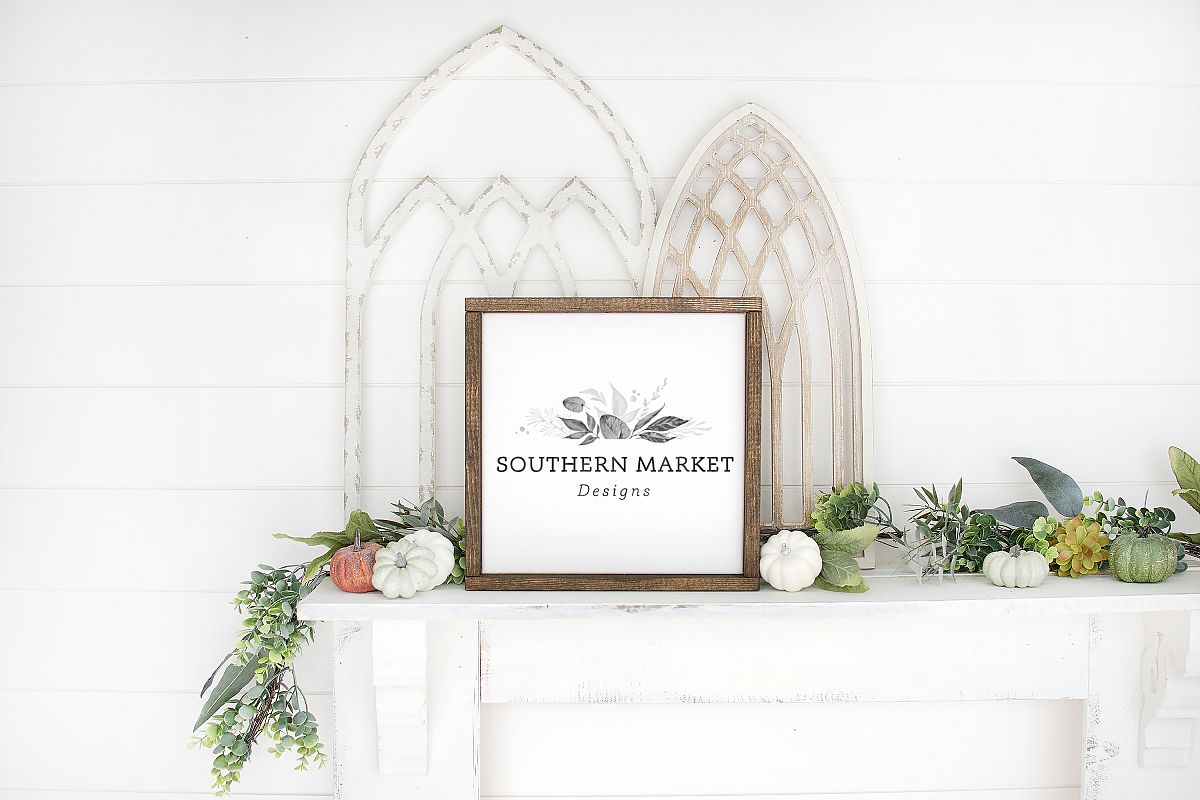Fall Wood Framed Sign 12x12 Mock Up Photo Stock Photography example image 1