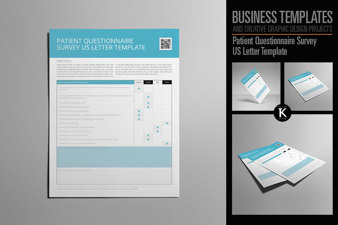 Patient Questionnaire Survey US Letter Template example image 1