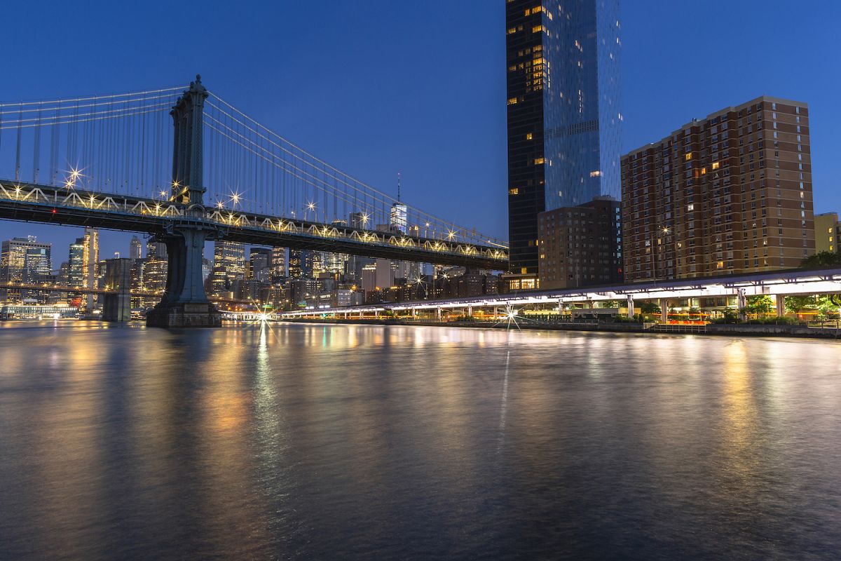 Financial District with two bridge from east river example image 1
